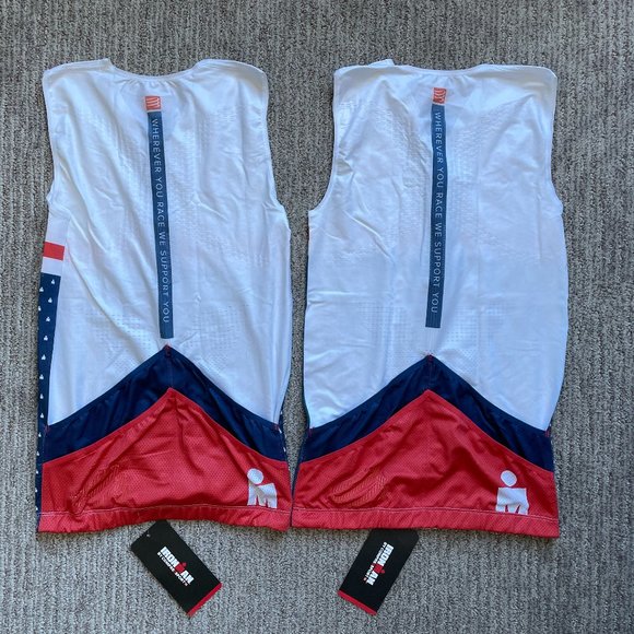 Lot of 2 New Men's Small Compressport IRONMAN TR3 Tank Top Triathlon Singlets - Picture 2 of 3